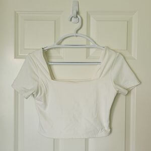 Klassy Network Square Neck Crop Top